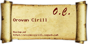Orovan Cirill névjegykártya